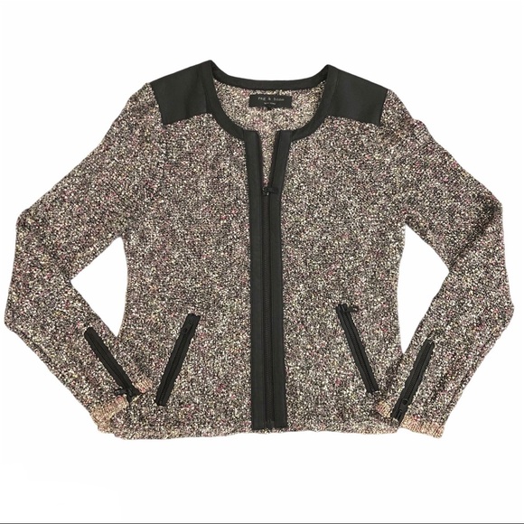 Rag & Bone Lory Tweed Zip Moto Jacket – Size Medium (Designer) - Picture 5 of 16